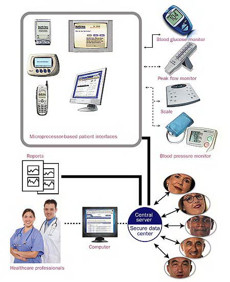 схема организации системы медицинского мониторинга