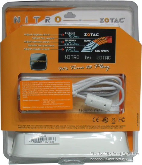 Zotac Nitro упаковка вид сзади