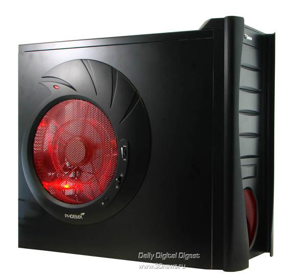 Enermax Phoenix ECA3162-B - вид сбоку с подсветкой