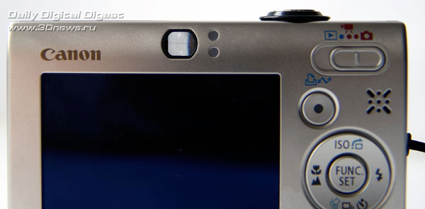 Задняя поверхность и оптический видоискатель Canon IXUS 85 IS