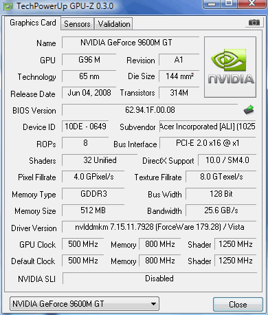 Acer 960M0GT
