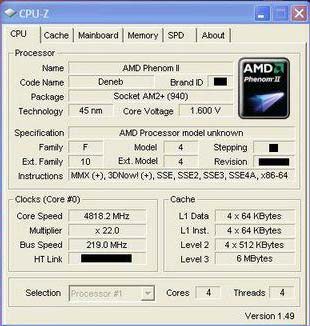 Phenom II X4 940 Black Edition - 4,8 ���