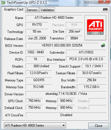 ATI Radeon 4870 – GPU-Z для 4870