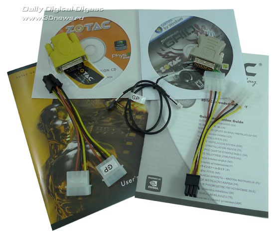 Zotac GeForce GTX 280 AMP! Edition – комплект поставки