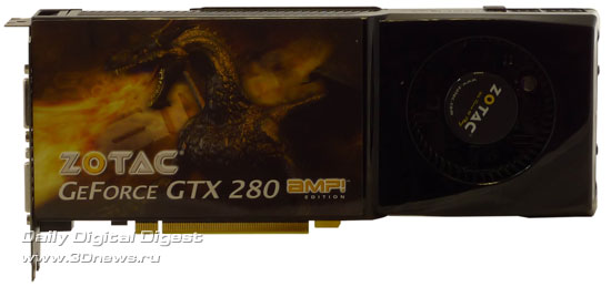 Zotac GeForce GTX 280 AMP! Edition – вид спереди
