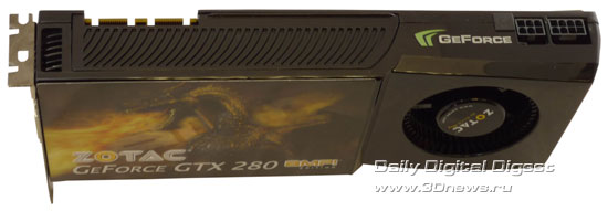 Zotac GeForce GTX 280 AMP! Edition – вид сверху