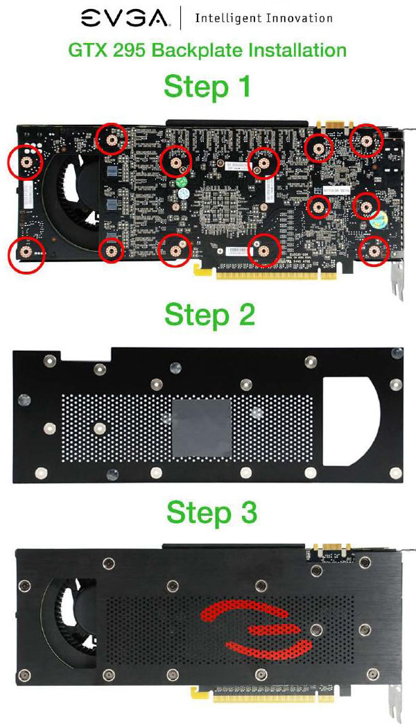 EVGA GTX 295 Backplate