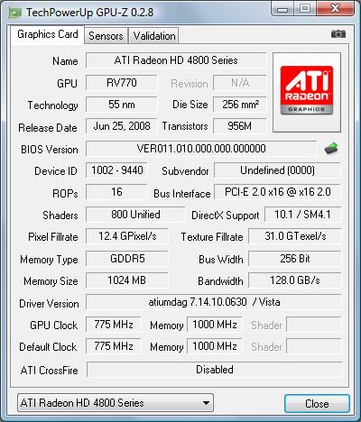 Palit Radeon 4870 � GPU-Z Palit Radeon 4870