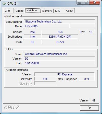 Gigabyte GA-EX58-UD5 � CPU-Z ����������� ����� �� Gigabyte