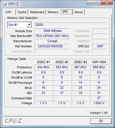Corsair Dominator - CPU-Z ����������� ������ Corsair Dominator