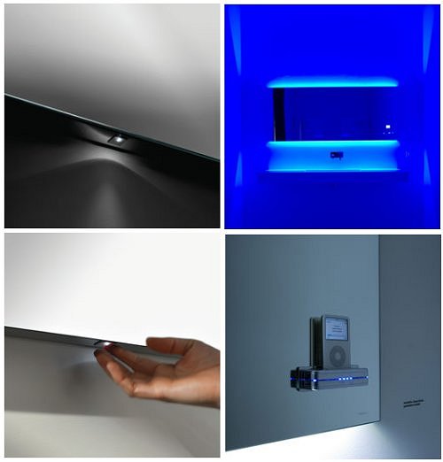 Зеркало со встроенной док-станцией для iPod