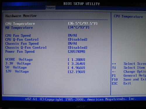 ASUS P5N7A-VM системный мониторинг