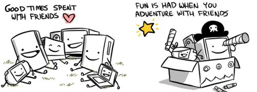 Милые комиксы о дружбе консолей