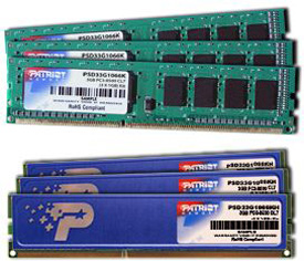 Patriot DDR3-1066 Ttriple Channel Signature Series Kits