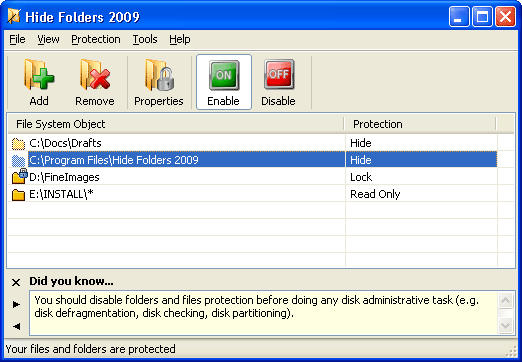 Hide Folders 3.4: шифрование папок 115277
