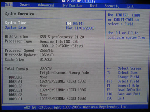 ASRock X58 SuperComputer BIOS