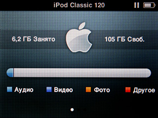 Apple iPod Classic 120 Gb. Информация о проигрывателе