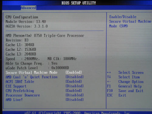 ASUS M3A78-T CPU