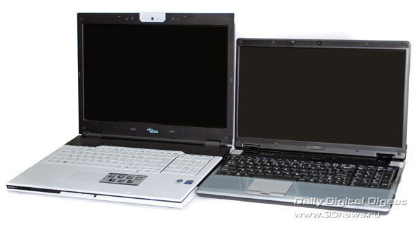 Сравнение размеров MSI Bravo EX620 с ноутбуком Fujitsu Siemens