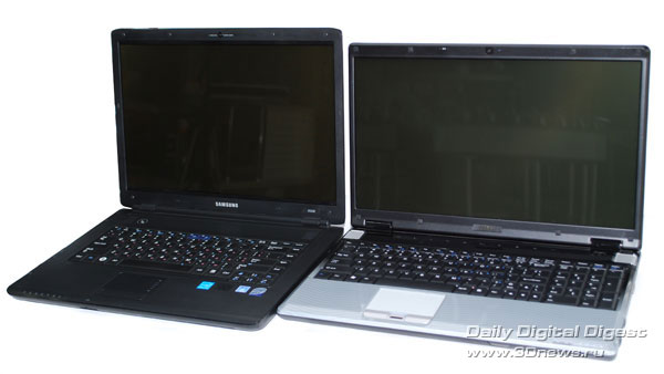 Сравнение размеров MSI Bravo EX620 с ноутбуком Samsung
