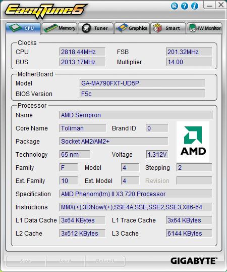 Gigabyte MA790FXT-UD5P Easy Tune 6