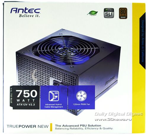 Упаковка Antec Truepower TP-750 Blue