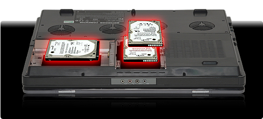Three HDDs with Hardware RAID 0/1/5 Support