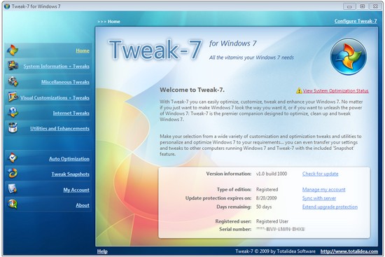 Tweak-7 1.0.1041: твикер для Windows 7 130430