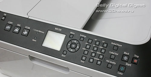 Canon PIXMA MX330. Дисплей и клавиши управления