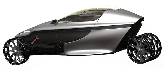 Amphibious Hybrid: автомобиль будущего с колесами-пропеллерами