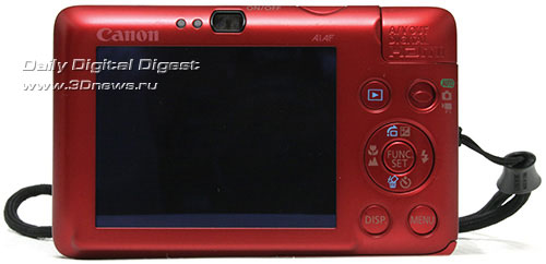 Canon IXUS 100IS. Вид сзади