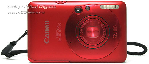 Canon IXUS 100IS. Вид спереди