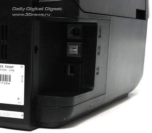 Epson Stylus Office TX300F. Коммуникационные разъемы