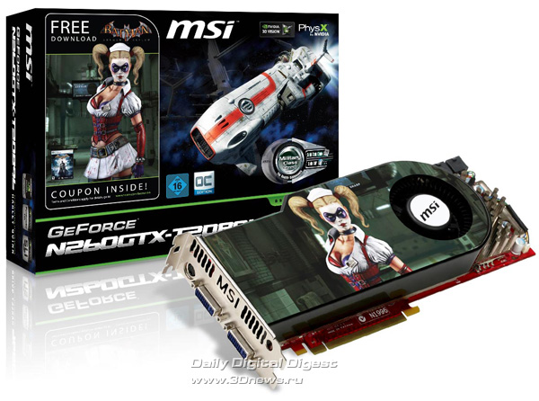 MSI N260GTX-T2D896 OC Batman Arkham Asylum Edition Harley Quinn