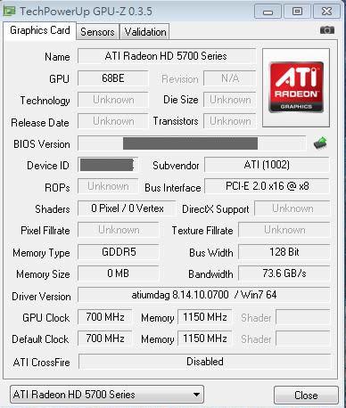 HD 5750 GPU-Z