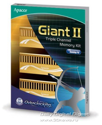 Apacer Giant II Tri-channel DDR3 Overclocking Memory Kit