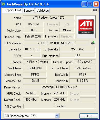 MSI Wind12 U210. Информация о видеоподсистеме