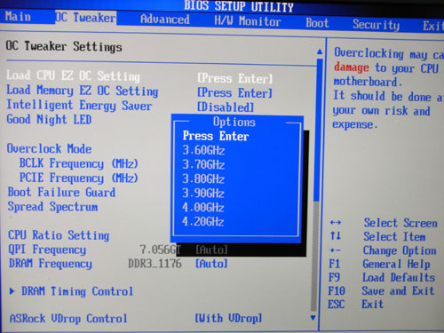 ASRock P55M Pro настройки разгона 4