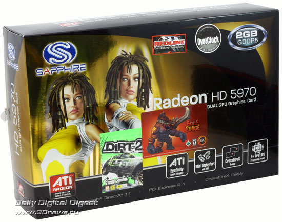 Коробка с Sapphire Radeon HD 5970