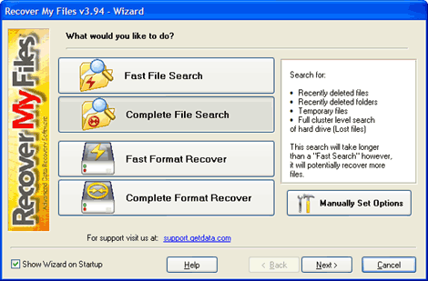 Recover My Files 4.4.8: восстановление файлов