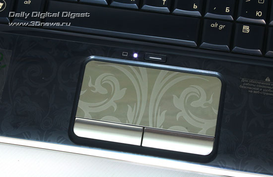 HP Pavilion dv3-2220er. Сенсорная панель и индикаторы состояния