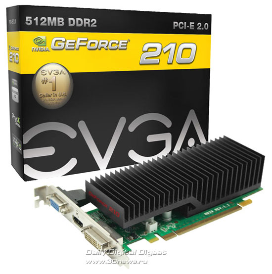 EVGA GeForce 210 with Passive Heatsink