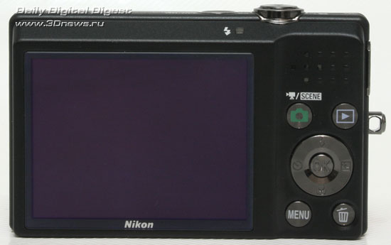 Nikon Coolpix S570.  Вид сзади.