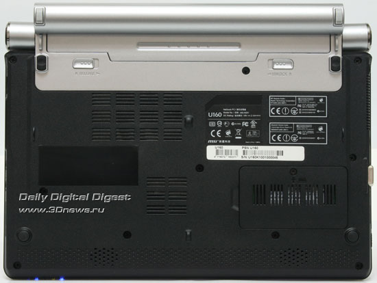 MSI Wind U160. Вид снизу
