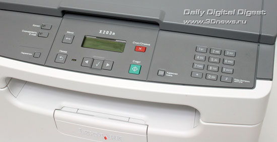 Lexmark x203n. Панель управления