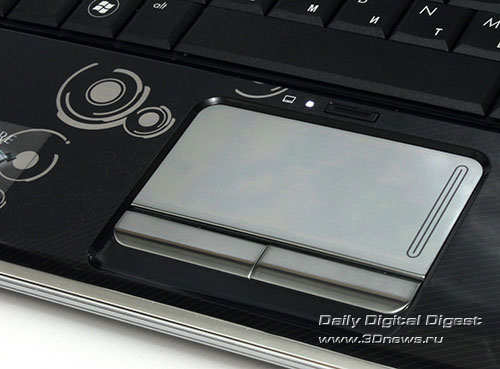 HP Pavilion dv6. Сенсорная панель и индикаторы состояния