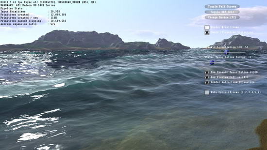 Демонстрация NVIDIA Island на видеокарте ATI Radeon HD 5870