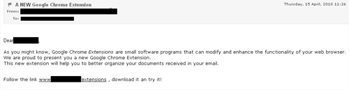 Троян маскируется под расширение для
		<!--