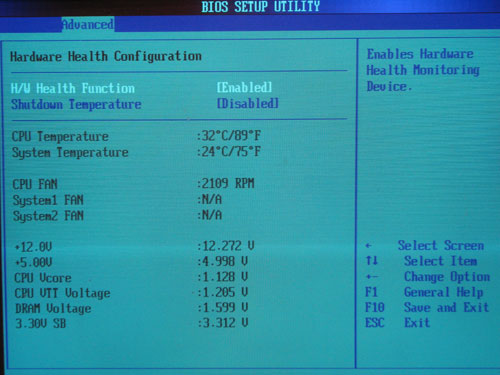 Biostar TH55XE системный мониторинг