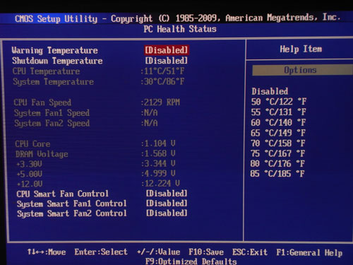 Foxconn H55MX-S системный мониторинг
